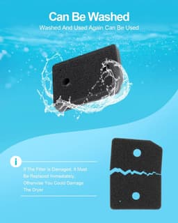 4 Stuks - Vervangend Schuimfilter - Filter Spons Foam van Condensor Wasdroger Alternatief Geschikt voor Droger Miele - voor Miele 9164761 Warmtepompdroger - 20.7 x 15.7 x 3 cm - zwart — thumbnail 4