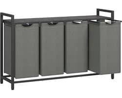 MAZAZU - Wasmand - 4 vakken - Zwartgrijs - 116x33x72
