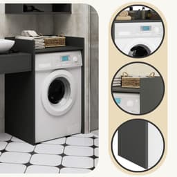 Wasmachine Kast / Wasmachine Ombouw / Wasmachine Meubel FIN / Grafietgrijs / AKORD Furniture Factory / 64 x 98 x 50 cm — thumbnail 2