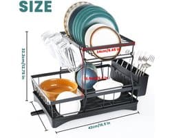 Betaalbare Goederen® Droogrek keuken - 2 tier - droogrek hangend - afdruipplank - droogrek - afdruiprek - afwasrek