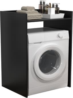 Wasmachine kast - wasmachine ombouw kast - wasmachine meubel - zwart — thumbnail 1