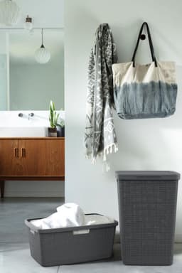 Curver Jute Wasmand met deksel - 58 liter - Donkergrijs — thumbnail 3