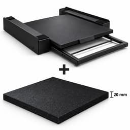 ProductXpert Stacko™ - Stapelkit & Anti Trillingsmat voor Wasmachine en Droger - Tussenstuk - Uitschuifbare Plank met Handdoekhouder - Zwart- AntiSlip - Geluidsdempende Antislip Mat - 620 x 620 x 20 mm — thumbnail 1