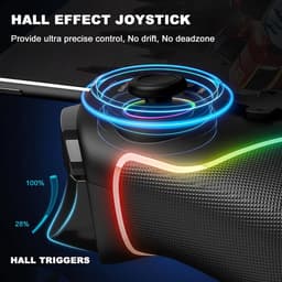Gamecontroller voor iPad/tablet (tot 13 inch) met hall‑effect‑joysticks en‑triggers, macro‑functie, turbo‑functie, rgb‑verlichting, remote‑play‑controller voor PS5/PS4/pc/Xbox — thumbnail 3