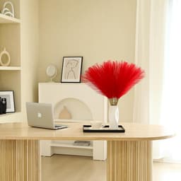 Gedroogde bloemen, pampasgras, decoratie, woonkamer, gedroogde bloemen, wollig faux boho voor het decoreren van de slaapkamer, woonkamer, bruiloft (rood) — thumbnail 4