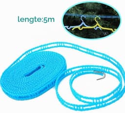 Draagbare waterdichte waslijn - Blauw - 5 meter - Nylon - Voor Kleding en Dekbedden — thumbnail 5