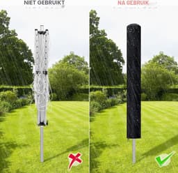Waterbestendige Beschermhoes voor Droogmolen - 165 x 16 x 16 cm - Dikke PU-Coating - Voor Roterende Wasdrogers — thumbnail 2