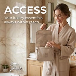 Grote Waszak van Premium Oxford Stof - Waterdichte Toilettas en Make-up Organizer voor Reizen en Zakelijk Gebruik met Haak — thumbnail 2