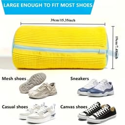 Schoenwaszak - Waszak voor schoenen - 2stuks - Herbruikbaar - Wasmachine & Droger - voor Sneakers en Tennisschoenen - Grijs — thumbnail 5
