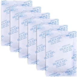 droogmiddel, 6 verpakkingen van elk 50 g, vochtabsorberend, herbruikbare silicagel, droogzak tegen vocht, voor badkamer, kast, schoenen, leer, artikelopslag — thumbnail 1