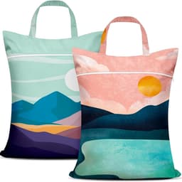 Waszak Groot - 58*46CM - Waszakken - 2 Stuks - Laundry Bag - Wasnet - Zak met ritssluiting - Polyester - Maan- en zonpatroon — thumbnail 1