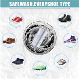 Dailygoods - Waszak voor alle soorten sportschoenen en gymschoenen, gemaakt van duurzaam netmateriaal met ritssluiting voor veilig en herhaald wassen, hoog — thumbnail 3
