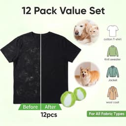 Set van 12 herbruikbare reinigingsballen voor wasmachine – dierenharen en pluisverwijderaar, effectief en duurzaam - ShopVlot — thumbnail 5