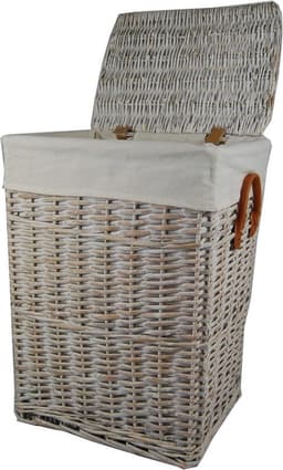 Wasmand - met witte katoenen hoes - 48 x 36 x 62 cm — thumbnail 1
