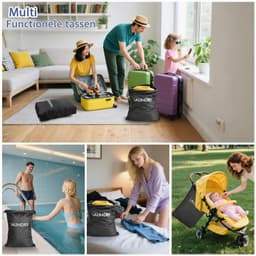 Vouwbare Waterdichte Waszakken voor Vuile Kleding, 2 Stuks met Rits, Ideaal voor Sport en Reizen — thumbnail 4