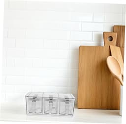 1set Transparante Acryl Kruidcontainers Met Deksel Wandmontage Keukenopslag Voor Zout Olie Specerijen Modern Functioneel Keukenaccessoire — thumbnail 5