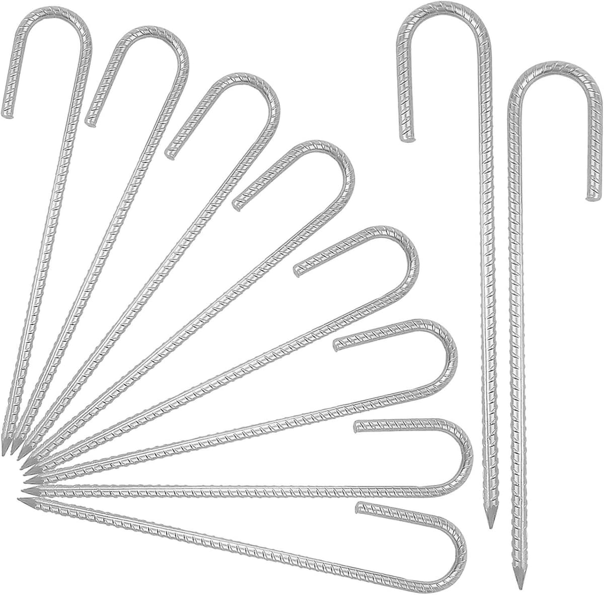 10 stuks 12 inch grondankers van staal, gegalvaniseerde palen voor trampolines, tenten en luifels — afbeelding 1