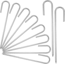 10 stuks 12 inch grondankers van staal, gegalvaniseerde palen voor trampolines, tenten en luifels — thumbnail 1