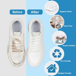 Schoenenzakken 2 stuks - waszak voor sneakers - met 360 graden reinigingsfleece - perfect voor wasmachine en droger - Vemera — thumbnail 1