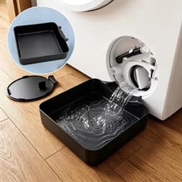 Lekbak Wasmachine - Afvoerbak voor wasmachines - Wasmachine Wateropvangbak - Wasmachine opvangbak - Opvangbak tegen lekkage - Opvangbak - Lekbak - Wateropvangbak - voor kelders, appartementen, stacaravans, garages, woningen - 174*164*45 mm - zwart — thumbnail 3
