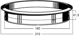 Ø 210 x H 41,5 mm Roestvrij staal geborsteld | Ø 210 mm, hoogte 41,5 mm voor montage in wastafel of werkblad, afvalwerpring — thumbnail 5