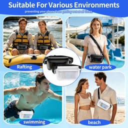 Heuptas voor watersport en wandelen, Wit+Zwart, Waterdichte heuptas — thumbnail 3