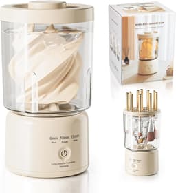 Oplaadbare draagbare mini wasmachine crème, reinigt ondergoed, kleine kleding en make-upkwasten, voor thuis, hotel, reizen en camping — thumbnail 1
