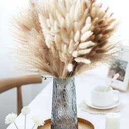 185 stuks natuurlijk gedroogd pampasgras decor, hoge pompas, bloemige rietgrassen, pluimstaarten, gedroogd boho bloemstuk voor bruiloft, tafel, woonkamer, slaapkamer, DIY-ambachten, boerderij — thumbnail 4