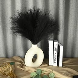 Gedroogde pampasgras, decoratie, 55 cm, gedroogd pampasgras, kunstpampasgras, gedroogde bloemen, decoratie voor boho, bruiloft, woondecoratie (zwart) — thumbnail 4