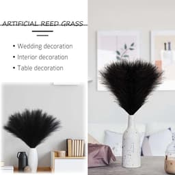 Gedroogde pampasgras, decoratie, 55 cm, gedroogd pampasgras, kunstpampasgras, gedroogde bloemen, decoratie voor boho, bruiloft, woondecoratie (zwart) — thumbnail 5