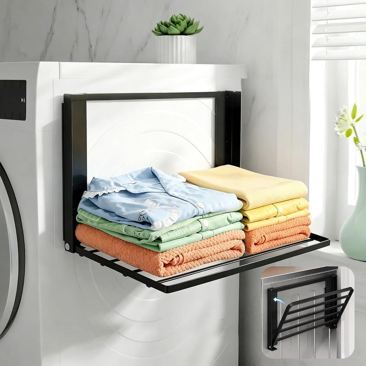 Magnetische opvouwbare plank – voor wasmachine en koelkast, ruimtebesparend,badkamer en keuken,ruimtebesparende organizer — afbeelding 1