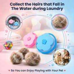 Huisdierhaarverwijderaar voor de wasmachine, drijvende pluizenfilter, verwijderaar van honden- en kattenhaar voor de was, kegelvormige pluizenfilterzakjes voor de wasmachine, haarvanger, blauw/roze, 6 stuks — thumbnail 2
