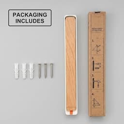 PolkaHome Opvouwbaar Wanddroogrek - Inklapbaar Muurwasrek met Houten Arm en Roestvrijstalen Hangerstang - Ruimtebesparend voor Wasruimte, Badkamer en Balkon — thumbnail 2