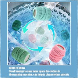 Wasmachine wasballen -wasverzachtersponzen - 3-pack - 4,5*7 cm - Wasverzachtersponzen - Droogsponzen - Siliconen wassponzen - Navulbare wassponzen - Voor het verzachten van kleding en het verwijderen van statische elektriciteit - Roze/Blauw/Groen — thumbnail 3