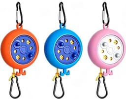 Waslijn - 3 stuks - Verstelbaar tot 10 m, met karabijnhaken, in roze, oranje en blauw — thumbnail 1