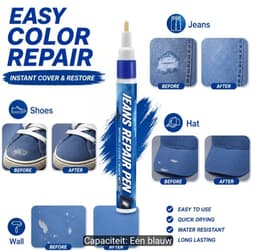 Jeans Reparatiepen Blauw – Textiel Kleurhersteller voor Spijkerbroeken & Blauwe Kleding – 20 g — thumbnail 2