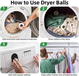 6 stuks wollen wasdrogerballen, herbruikbare wasdrogerballen, natuurlijke wasverzachter, eco-wasbal voor het verminderen van droogtijd, rimpels en statische elektriciteit — thumbnail 2