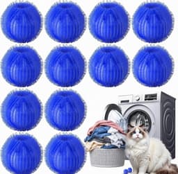 YAGXIG Haarvanger voor de wasmachine - Verwijdert dierenharen uit de was - Zeer efficiënte haarvanger voor katten en honden - Geschikt voor kleding, lakens, handdoeken en fleece dekens - Zacht voor stoffen - Verpakking van 12 stuks — thumbnail 1