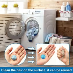YAGXIG Pet Hair Removal Balls - Mini Ball Pluizenverzamelaar - Pluizenverzamelaar voor de wasmachine - Verwijdert effectief katten- en hondenhaar van kleding, lakens en handdoeken - Verpakking van 20 stuks — thumbnail 4