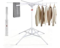 Droogrek Toren - Wasdroger Standaard - Kleding Drogen - Flexibel Instelbaar - XXL - Grijs