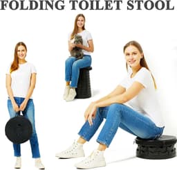 XXL Draagbaar Toilet, Bijgewerkt Reizen Lichtgewicht Toilet met Toiletbril Inklapbaar Intrekbaar Volwassenen Vissen Wandelen Verkeersfiles — thumbnail 5