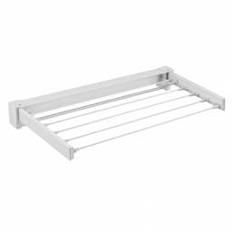 OKWISH Wanddroogrek - Wasrek/Droogrek Hangend – Uitklapbaar Met 90 Graden Vouwfunctie– Voor Wasgoed En Handdoeken – 70 x 37,5 x 10 Cm – Kunststof En Roestvrij Staal – Wit — thumbnail 1