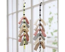 Sokken waslijn - Waskoord - Kledinglijn - Geschikt voor 10 paar - Wasaccessoires - Sokken bijeen houden - Wasdraad - Zwart - Jonyx — afbeelding 1