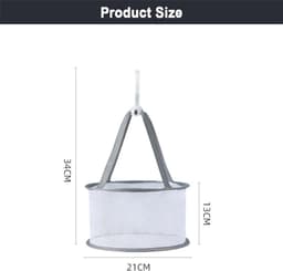 Wasknijperzakken met hanger, herbruikbare wasknijpers tas voor waslijn, kleine wasknijper, opbergmand, hangende wasknijperzak, voor thuis en tuin, Grijs, Compact — thumbnail 5