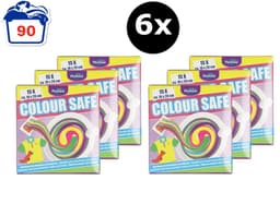 PluShine 6 x Colour Safe Wasmachine Doekjes - Anti-kleurdoorloop Doekjes - Kleurbeschermer – 6 x 15 Doekjes - Behoudt Kleur van Kleding - Totaal 90 Doekjes — thumbnail 1