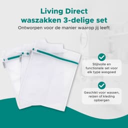 Living Direct Waszak set 3 stuks Waszakjes met Rits - Waszakken voor Wasgoed - Wasnetjes met Rits, geschikt voor Lingerie en BH - Waszak Groot - Laundry Bag - Wasnetten — thumbnail 3