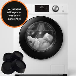 Trillingsdempers voor Wasmachine & Droger – Zwart - 4 Stuks - Anti-vibratie - Geluids- & Schokdempend - Universeel Formaat — thumbnail 2
