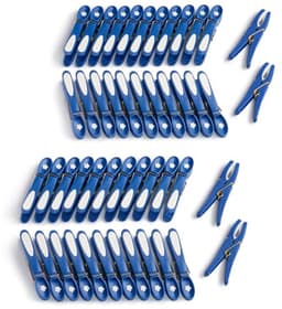 culiclean Knijpers bloem (48 stuks klassiek blauw-wit) Premium wasknijpers — thumbnail 1