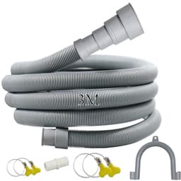 Lange Afvoerslang 3M voor Wasmachine en Vaatwasser - Flexibele Buizen met Slangaansluiting en Klemmen voor Droger en Airconditioning — thumbnail 1