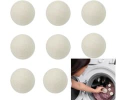 Goodivery® - Droogballen - Aroma Diffuser - Wol Drogerballen - Pakket van 8 Tennisballen Droger 5 cm Wollen Droogballen voor kortere Droogtijd - 20x11x6cm - Wit